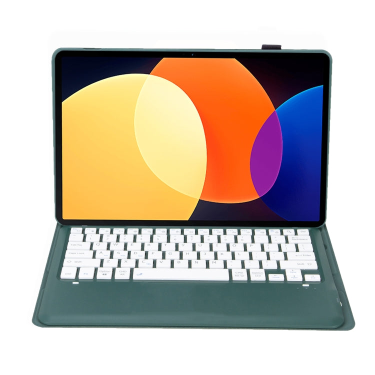 A0N4 Detachable Sheep Pattern TPU Bluetooth Keyboard Tablet Leather Case For Xiaomi Pad 5 Pro 12.4(Dark Green)