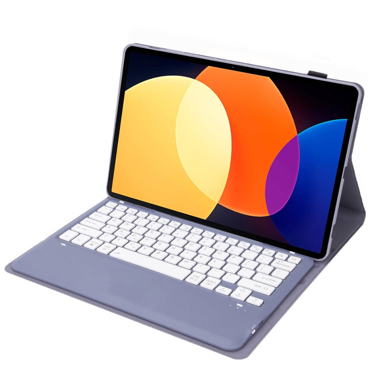 A0N4 Detachable Sheep Pattern TPU Bluetooth Keyboard Tablet Leather Case For Xiaomi Pad 5 Pro 12.4(Purple)