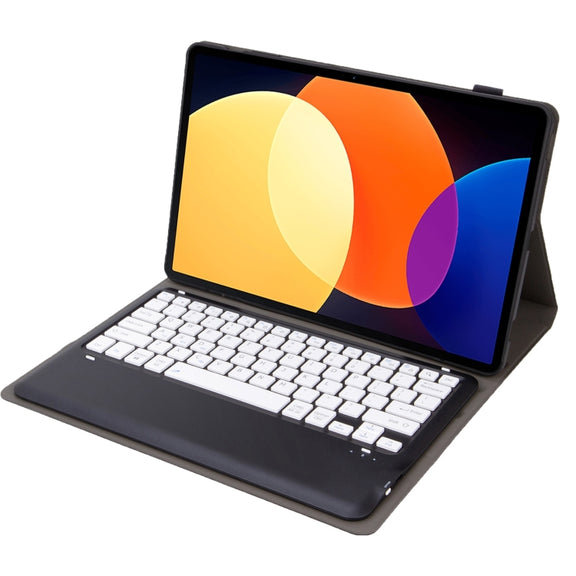 A0N4 Detachable Sheep Pattern TPU Bluetooth Keyboard Tablet Leather Case For Xiaomi Pad 5 Pro 12.4(Black+White)