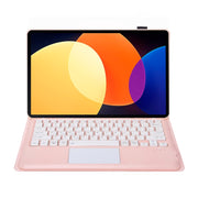 A0N4-A Detachable Sheep Pattern TPU Bluetooth Keyboard Tablet Leather Case with Touchpad For Xiaomi Pad 5 Pro 12.4(Pink)