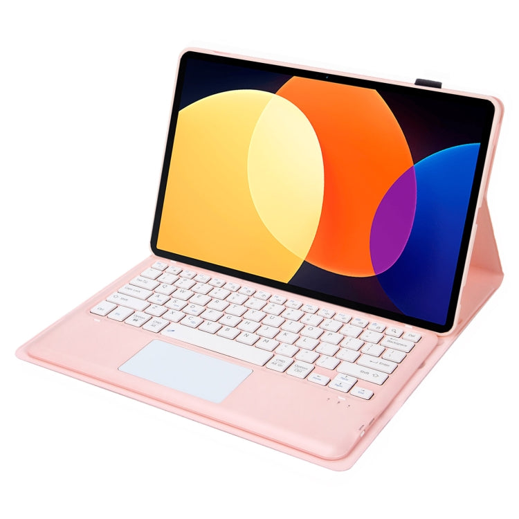 A0N4-A Detachable Sheep Pattern TPU Bluetooth Keyboard Tablet Leather Case with Touchpad For Xiaomi Pad 5 Pro 12.4(Pink)