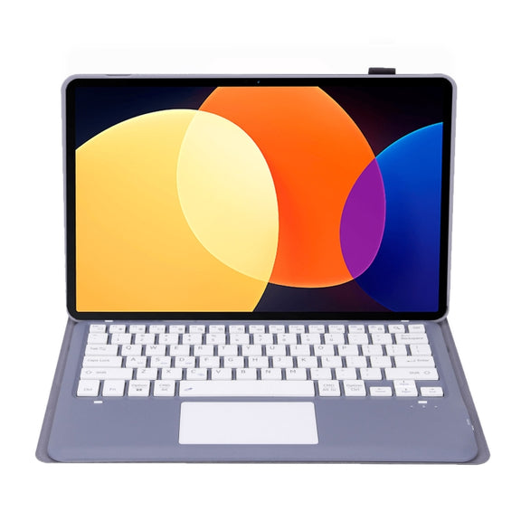 A0N4-A Detachable Sheep Pattern TPU Bluetooth Keyboard Tablet Leather Case with Touchpad For Xiaomi Pad 5 Pro 12.4(Purple)