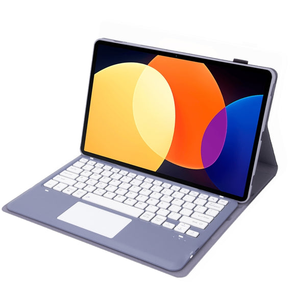A0N4-A Detachable Sheep Pattern TPU Bluetooth Keyboard Tablet Leather Case with Touchpad For Xiaomi Pad 5 Pro 12.4(Purple)