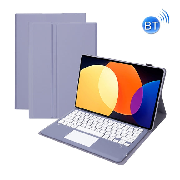 A0N4-A Detachable Sheep Pattern TPU Bluetooth Keyboard Tablet Leather Case with Touchpad For Xiaomi Pad 5 Pro 12.4(Purple)