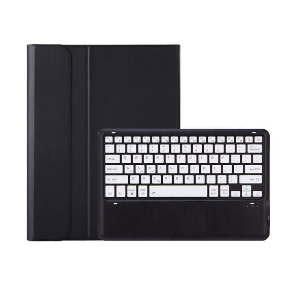 A0N4-A Detachable Sheep Pattern TPU Bluetooth Keyboard Tablet Leather Case with Touchpad For Xiaomi Pad 5 Pro 12.4(Black+White)