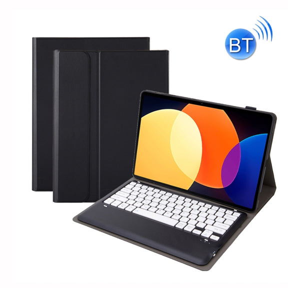A0N4-A Detachable Sheep Pattern TPU Bluetooth Keyboard Tablet Leather Case with Touchpad For Xiaomi Pad 5 Pro 12.4(Black+White)