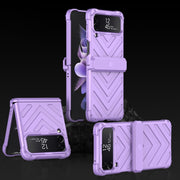 For Samsung Galaxy Z Flip4 GKK Magnetic Folding Swivel Armored Phone Case with Hinges(Purple)