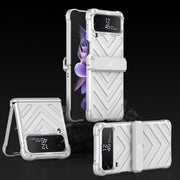 For Samsung Galaxy Z Flip4 GKK Magnetic Folding Swivel Armored Phone Case with Hinges(Silver)