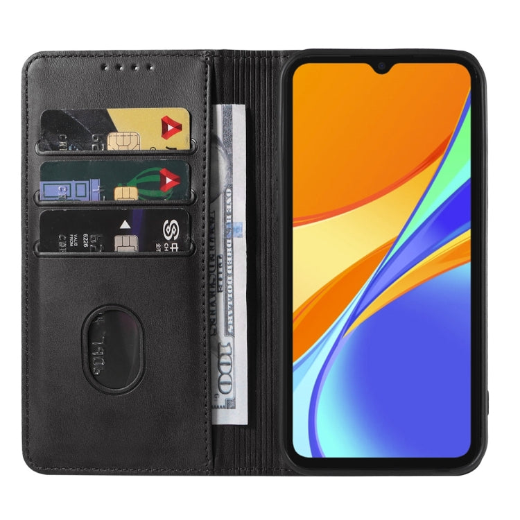 For Xiaomi Redmi 9C NFC Magnetic Closure Leather Phone Case(Black)