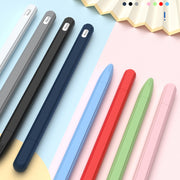 3 in 1 Striped Liquid Silicone Stylus Case with Two Tip Caps For Apple Pencil 1(Red)