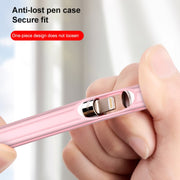3 in 1 Striped Liquid Silicone Stylus Case with Two Tip Caps For Apple Pencil 2(White)