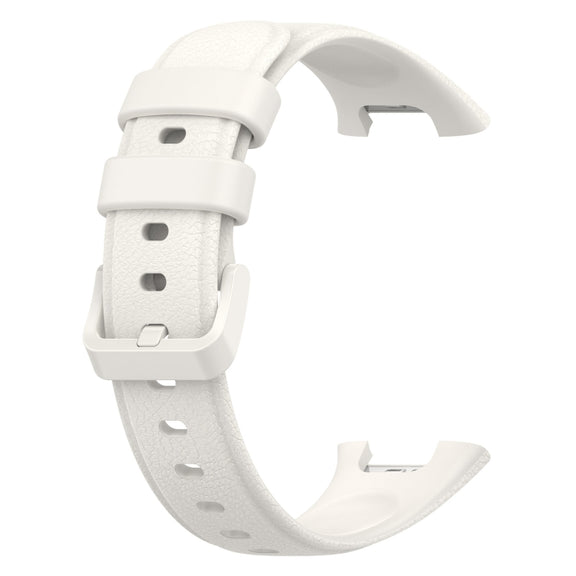 For Xiaomi Mi Band 7 Pro Litchi Texture Leather Watch Band(White)