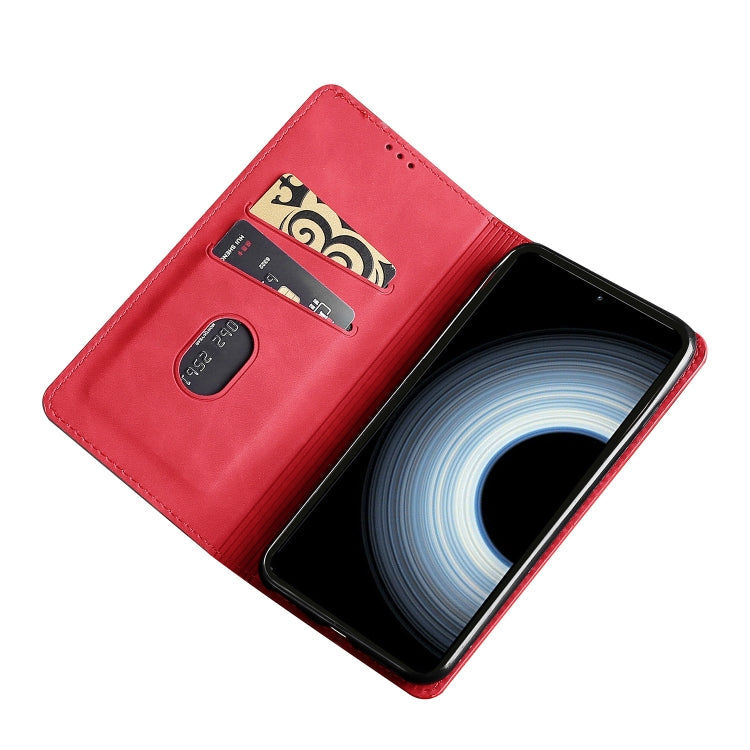 For Xiaomi Redmi K50 Ultra/Xiaomi 12T/Xiaomi 12T Pro Skin Feel Magnetic Horizontal Flip Leather Phone Case(Red) - free shipping - PMC TechLife - Order now!