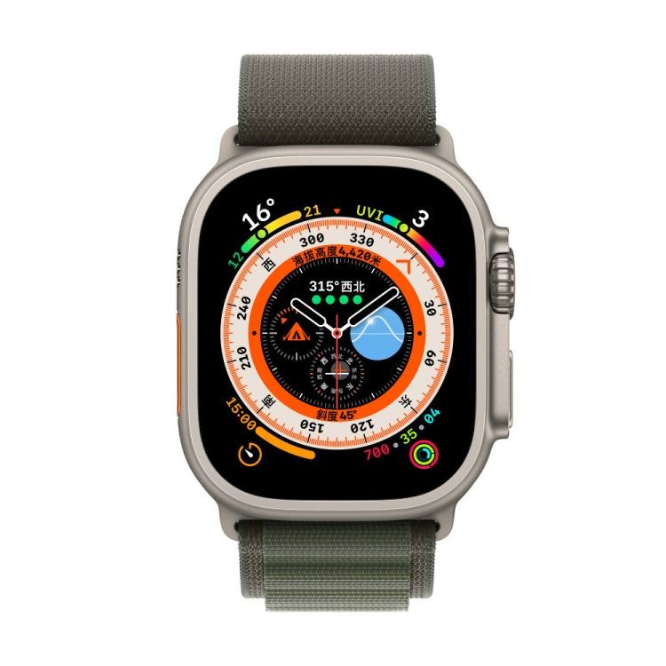 Nylon Loop Watch Band For Apple Watch 46mm / 49mm / 45mm / 44mm(Green) - Watch Bands by PMC Jewellery | Online Shopping South Africa | PMC Jewellery | Buy Now Pay Later Mobicred