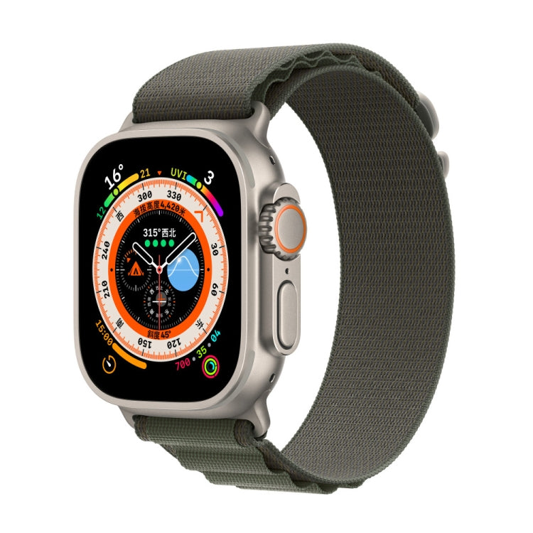 Nylon Loop Watch Band For Apple Watch 46mm / 49mm / 45mm / 44mm(Green) - Watch Bands by PMC Jewellery | Online Shopping South Africa | PMC Jewellery | Buy Now Pay Later Mobicred