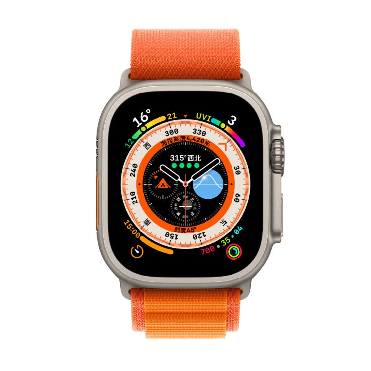 Nylon Loop Watch Band For Apple Watch 46mm / 49mm / 45mm / 44mm(Orange) - Watch Bands by PMC Jewellery | Online Shopping South Africa | PMC Jewellery | Buy Now Pay Later Mobicred