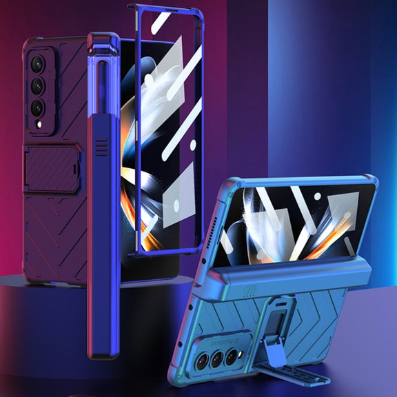 For Samsung Galaxy Z Fold4 GKK Integrated Magnetic Armor Flip Phone Case With Pen Box(Black)