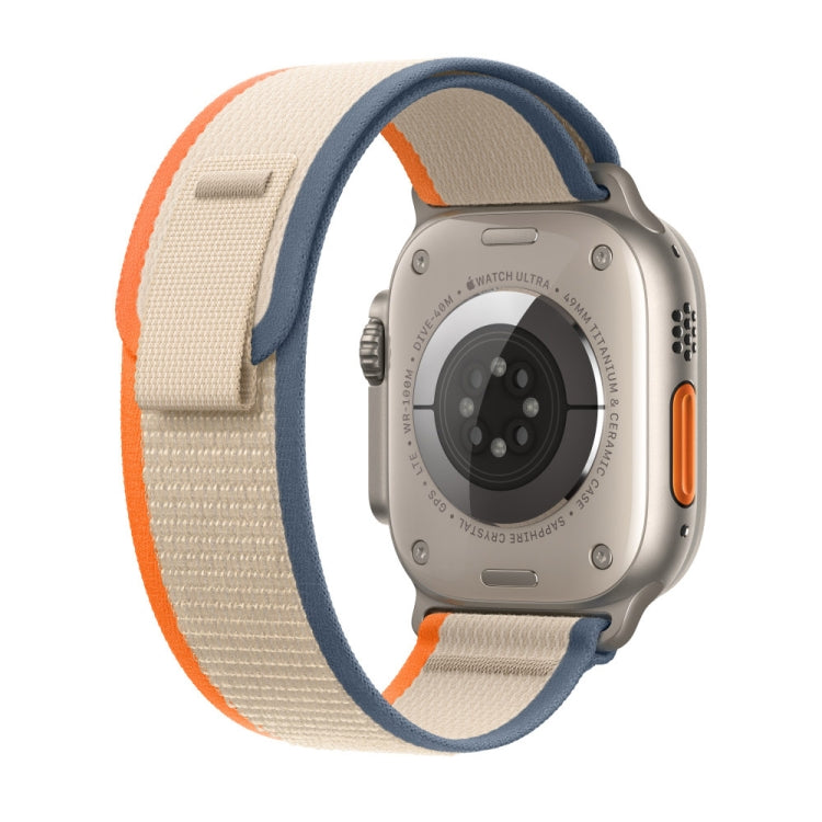 Nylon Watch Band For Apple Watch 42mm / 41mm / 40mm / 38mm (White+Orange) - Watch Bands by PMC TechLife | Online Shopping South Africa | PMC TechLife | Buy Now Pay Later Mobicred