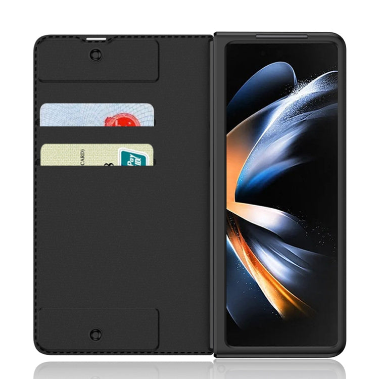 For Samsung Galaxy Z Fold4 GKK Armor Flip Leather Phone Case with Pen Slots(Grey)