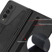 For Samsung Galaxy Z Fold4 GKK Armor Flip Leather Phone Case with Pen Slots(Grey)