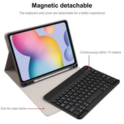 A7 Square Cap Bluetooth Keyboard Leather Case with Pen Slot For Samsung Galaxy Tab A7 10.4 2020(Black)