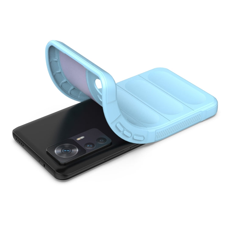 For Xiaomi Redmi K50 Ultra / Xiaomi 12T Magic Shield TPU + Flannel Phone Case(Light Blue)