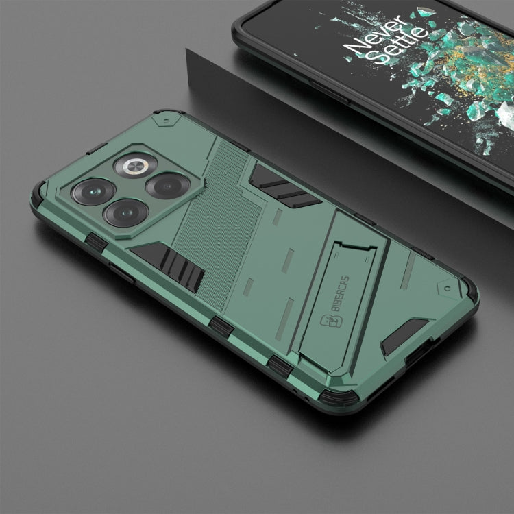 For OnePlus 10T 5G Punk Armor PC + TPU Phone Case with Holder(Green) - free shipping - PMC TechLife - Order now!