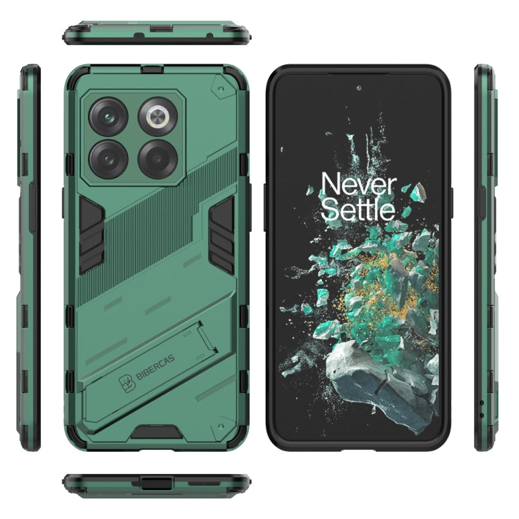 For OnePlus 10T 5G Punk Armor PC + TPU Phone Case with Holder(Green) - free shipping - PMC Jewellery - Order now!