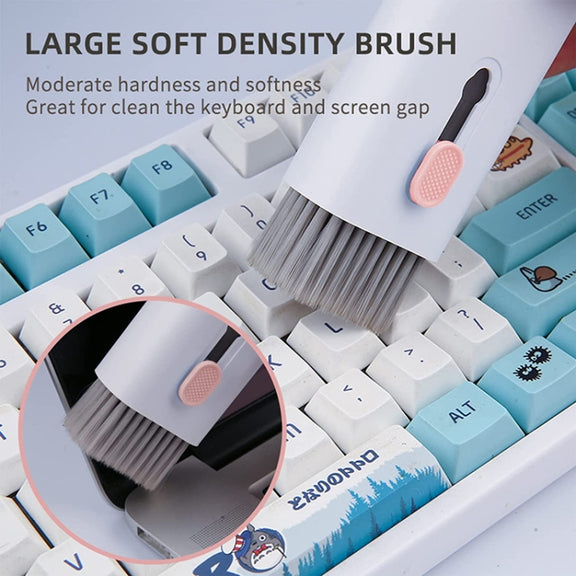 Q6E 7 in 1 Bluetooth Headphhone Computer Keyboard Cleaning Tools Set(Blue)