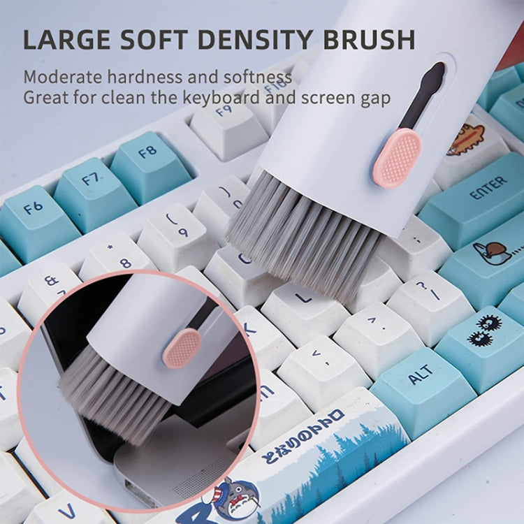 Q6E 7 in 1 Bluetooth Headphhone Computer Keyboard Cleaning Tools Set(Pink)