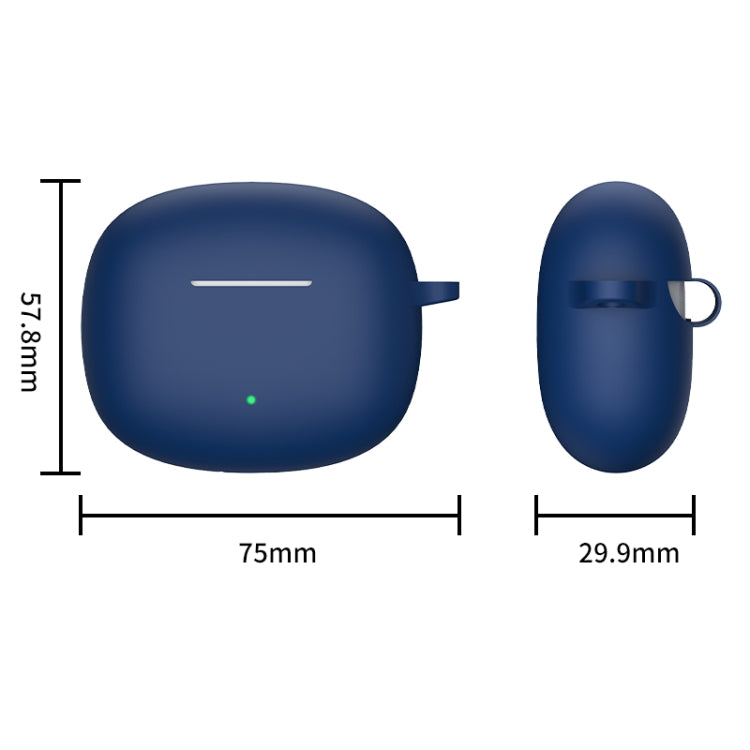 For Honor WINGcloud Earbuds X3i Silicone Protective Case with Hook(Dark Blue) - Huawei Earphone Case by PMC TechLife | Online Shopping South Africa | PMC TechLife