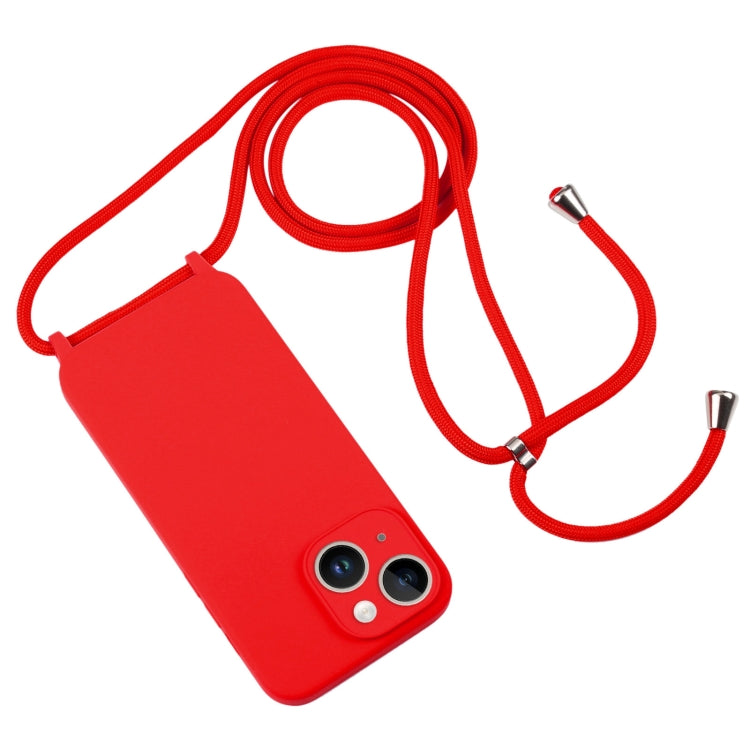 For iPhone 14 Crossbody Lanyard Liquid Silicone Case(Red) - iPhone 14 Cases by PMC TechLife | Online Shopping South Africa | PMC TechLife