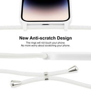 For iPhone 14 Pro Max Crossbody Lanyard Liquid Silicone Case(White)