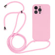 For iPhone 14 Pro Max Crossbody Lanyard Liquid Silicone Case(Pink) - iPhone 14 Pro Max Cases by PMC TechLife | Online Shopping South Africa | PMC TechLife