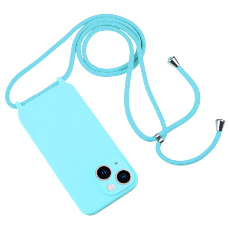 For iPhone 13 Crossbody Lanyard Liquid Silicone Case(Ice Blue) - iPhone 13 Cases by PMC TechLife | Online Shopping South Africa | PMC TechLife