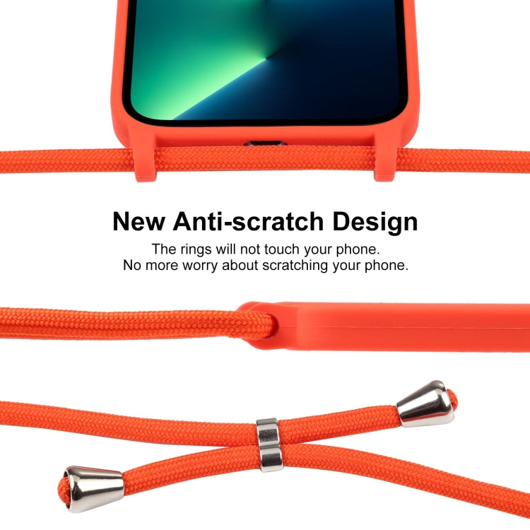 For iPhone 13 Pro Max Crossbody Lanyard Liquid Silicone Case(Orange) - free shipping - PMC TechLife - Order now!