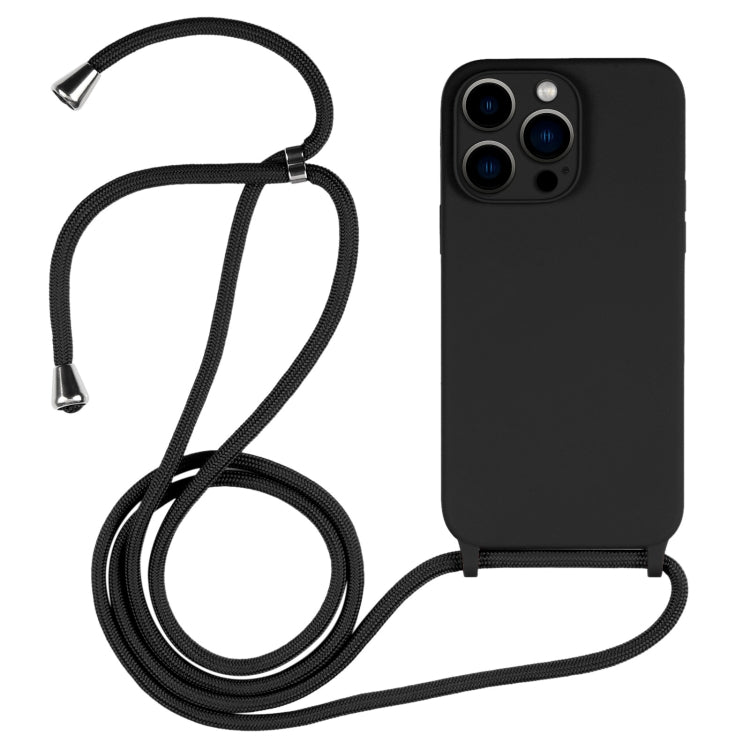 For iPhone 13 Pro Max Crossbody Lanyard Liquid Silicone Case(Black) - free shipping - PMC TechLife - Order now!