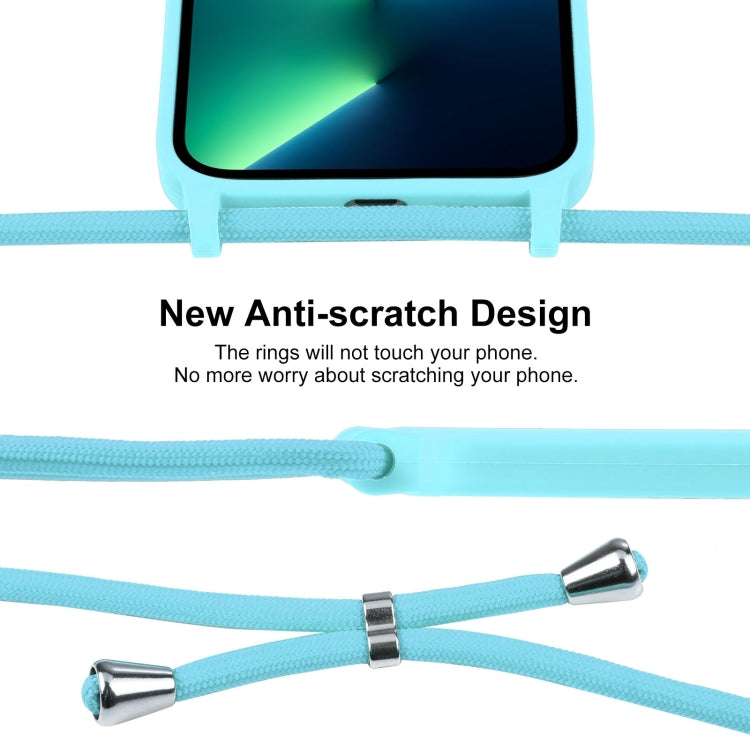 For iPhone 13 Pro Max Crossbody Lanyard Liquid Silicone Case(Ice Blue) - free shipping - PMC TechLife - Order now!