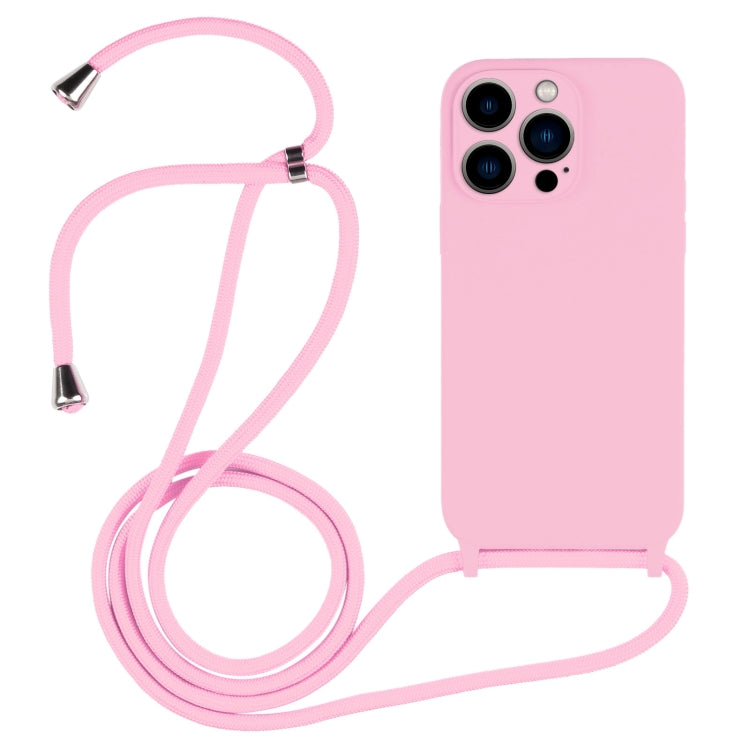 For iPhone 13 Pro Max Crossbody Lanyard Liquid Silicone Case(Pink) - free shipping - PMC TechLife - Order now!