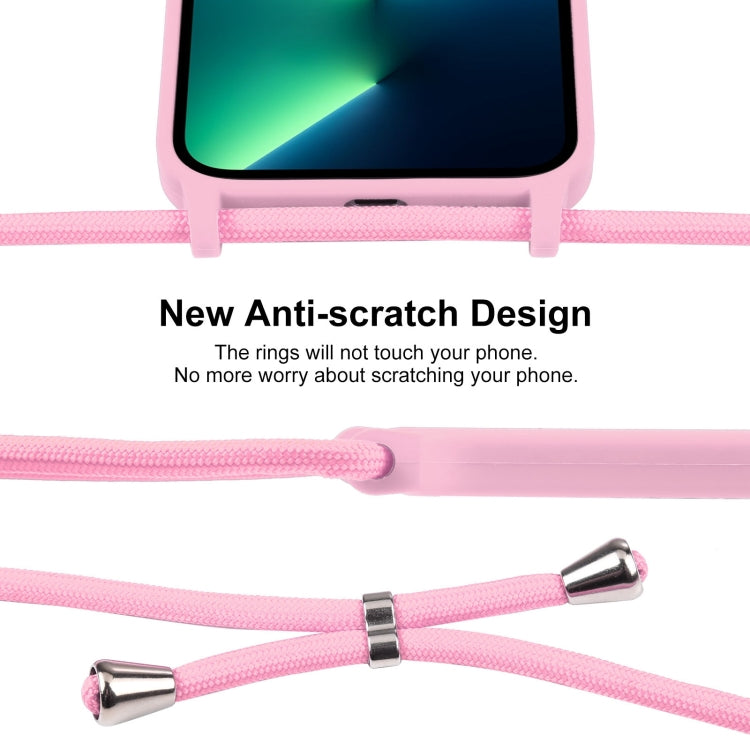 For iPhone 13 Pro Max Crossbody Lanyard Liquid Silicone Case(Pink) - free shipping - PMC TechLife - Order now!