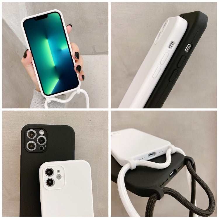 For iPhone 13 Pro Max Crossbody Lanyard Liquid Silicone Case(White) - free shipping - PMC TechLife - Order now!