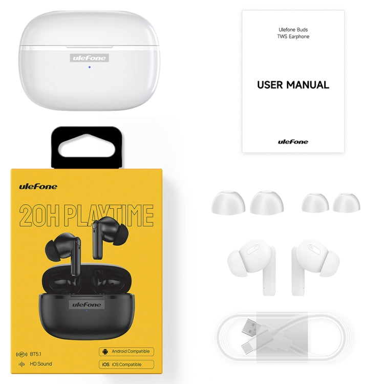 Original Ulefone Buds TWS True Wireless Bluetooth Earphone(White) - Bluetooth Earphone by Ulefone | Online Shopping South Africa | PMC TechLife | Buy Now Pay Later Mobicred