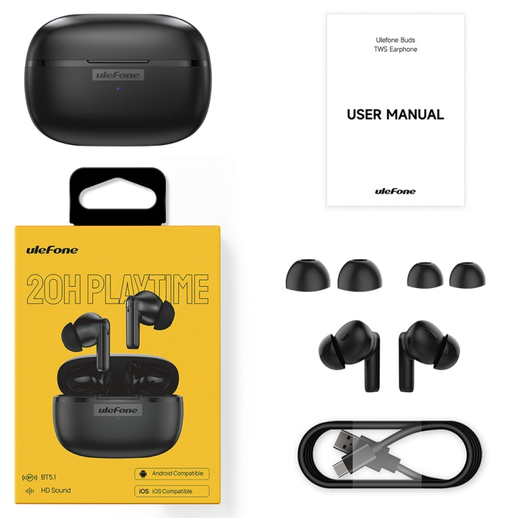 Original Ulefone Buds TWS True Wireless Bluetooth Earphone(Black) - Bluetooth Earphone by Ulefone | Online Shopping South Africa | PMC Jewellery | Buy Now Pay Later Mobicred