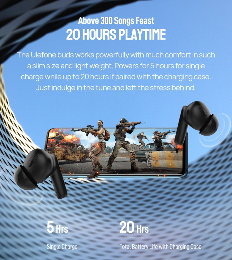 Original Ulefone Buds TWS True Wireless Bluetooth Earphone(Black) - Bluetooth Earphone by Ulefone | Online Shopping South Africa | PMC Jewellery | Buy Now Pay Later Mobicred
