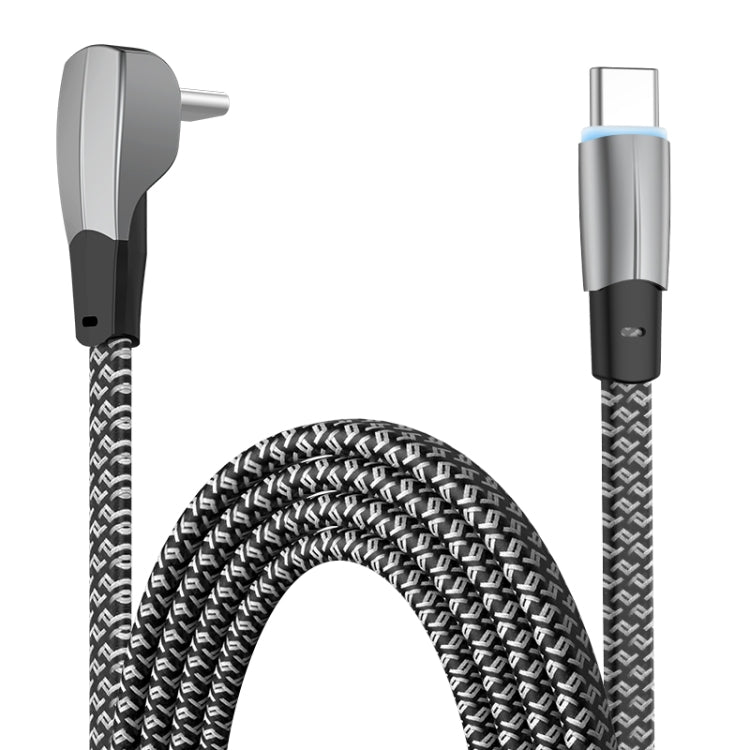 3A USB-C/Type-C to USB-C/Type-C Elbow Fast Charge Data Cable, Length:1.2m(Grey) - USB-C & Type-C Cable by PMC TechLife | Online Shopping South Africa | PMC TechLife | Buy Now Pay Later Mobicred