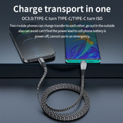 3A USB-C/Type-C to USB-C/Type-C Elbow Fast Charge Data Cable, Length:1.2m(Grey)