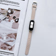 For Xiaomi Mi Band 7 8-buckle Leather Watch Band(Ivory White)