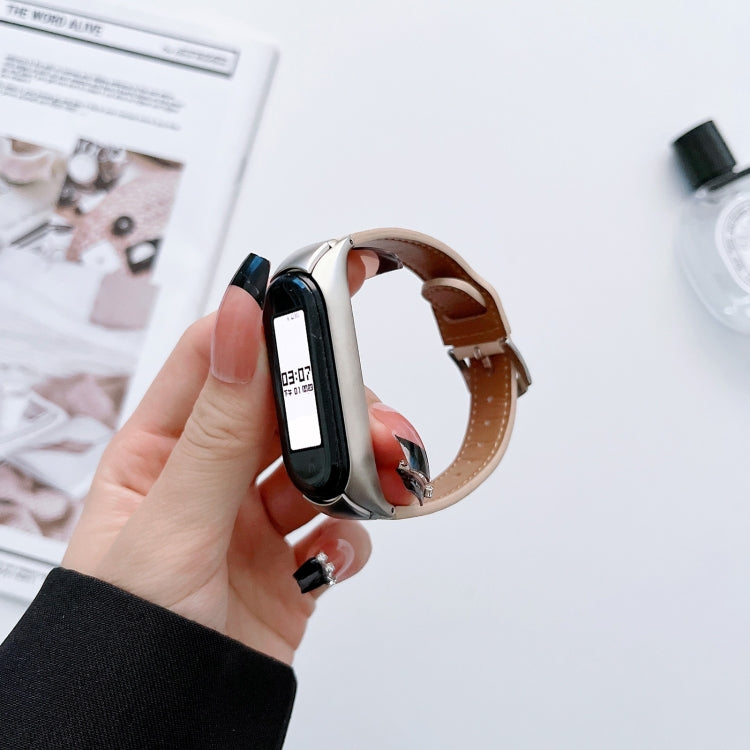 For Xiaomi Mi Band 7 8-buckle Leather Watch Band(Ivory White) - free shipping - PMC TechLife - Order now!