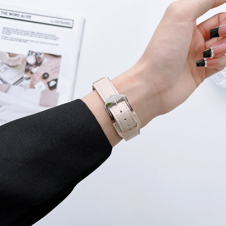 For Xiaomi Mi Band 7 8-buckle Leather Watch Band(Ivory White) - free shipping - PMC TechLife - Order now!