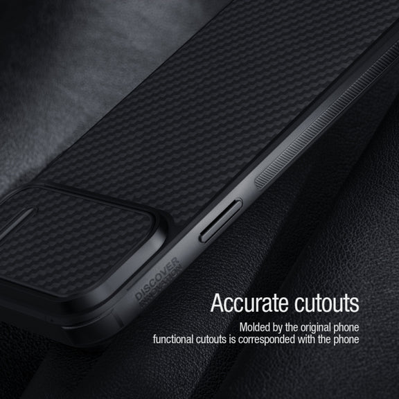 For iPhone 14 Pro NILLKIN Synthetic Fiber Camshield Phone Case(Black)